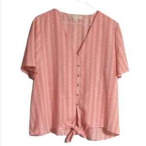 MICHAEL Michael KORS Front Tie V-Neck  Shirt Size Large